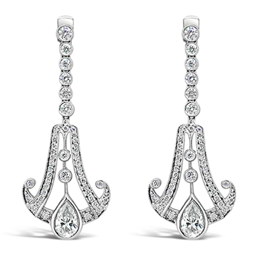 dainty stud earrings for women -Diamond Dangle Earrings