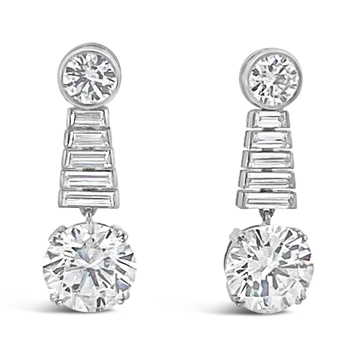 small stud earrings for everyday wear -Diamond Dangle Earrings