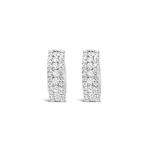 luxury diamond stud earrings for weddings -Diamond Huggie Hoop Earrings