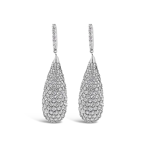 diamond heart stud earrings for gifts -Diamond Teardrop Dangle Earrings