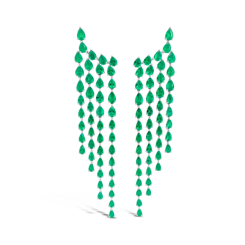 heart-shaped stud earrings for gifts -Emerald Cascade Earrings