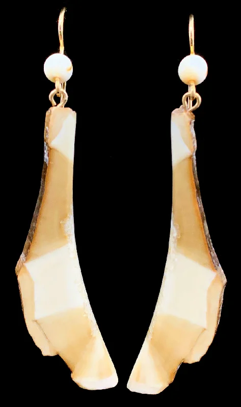 luxury stud earrings for evening wear -ER- Ellis; Ivory Dangles, LG