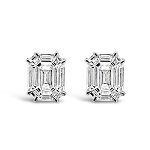 gold and silver stud earrings for women -Invisible set Diamond Earrings