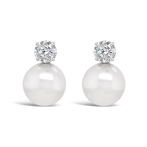 statement stud earrings for fashion lovers -Pearl & Diamond Earrings