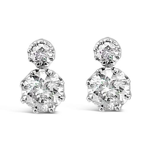 zodiac stud earrings for astrology lovers -Round Diamond Earrings