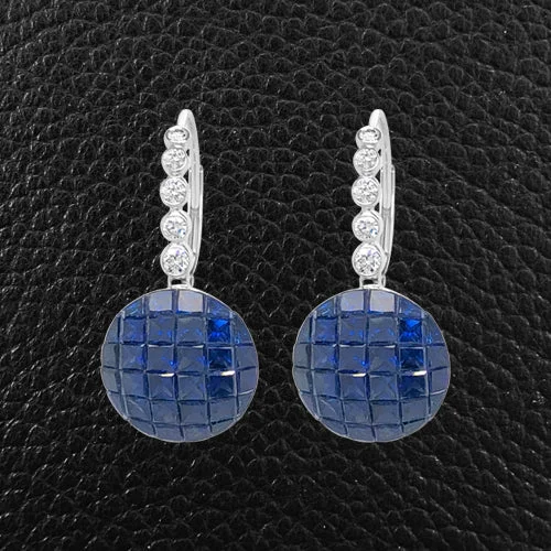 classy stud earrings for daily wear -Sapphire & Diamond Dangle Earrings