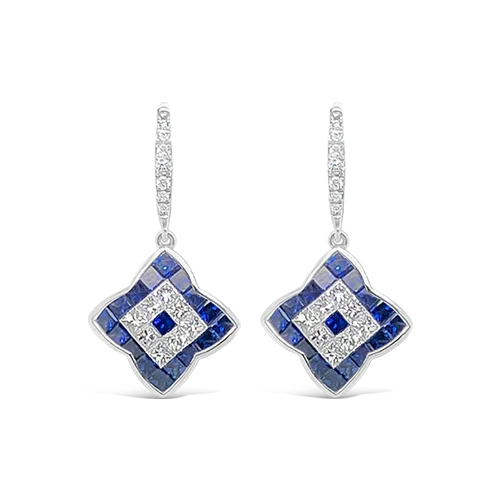 moonstone stud earrings for special events -Sapphire & Diamond Dangle Earrings