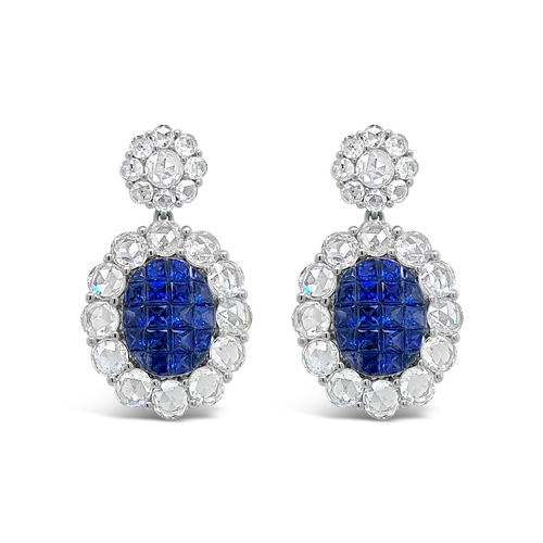 cute stud earrings for girls -Sapphire & Diamond Earrings