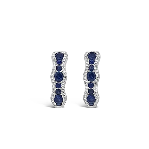 sapphire stud earrings for special occasions -Sapphire & Diamond Hoop Earrings