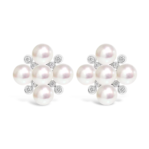 sapphire stud earrings for formal events -South Sea Pearl & Diamond Earrings