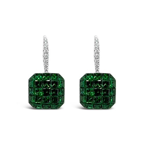 luxury stud earrings for evening wear -Tsavorite & Diamond Earrings