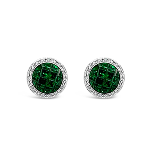 classic pearl stud earrings for brides -Tsavorite & Diamond Earrings